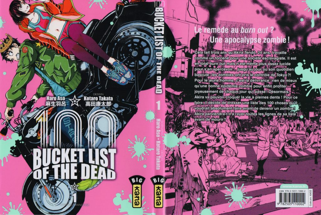 100 Bucket List of the Dead ZOM 100 Zombie 100 - Zombie ni Naru Made ni Shitai 100 no Koto Haro Aso Kotaro Takata Avis Review Critique Les Trésors du Nain Tome 1 éditions Kana