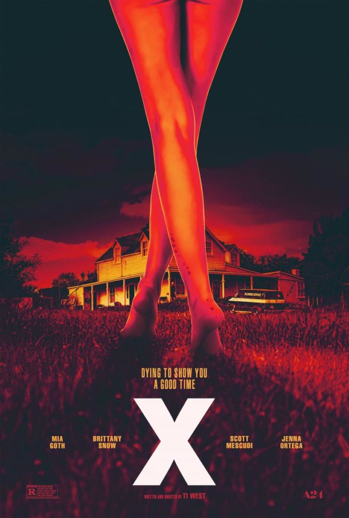 X Film d’horreur Porno Studio A24 Kid Cudi Scott Mescudi Mia Goth Brittany Snow Jenna Ortaga Ti West Trailer Date de sortie 18 mars 2022 