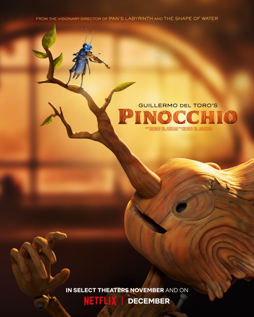 Pinocchio Guillermo del Toro Trailer Bande-annonce Netflix Date de sortie Décembre 2022 Adaptation Film d’animation Stop Motion Ewan McGregor Cricket David Bradley Gregory Mann 