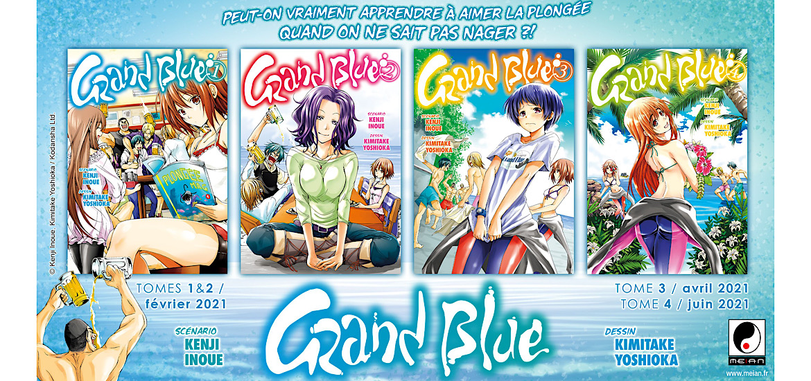 Grand Blue Avis review critique tome 1 tome 2 tome 3 tome 4 Meian Editions Plongée Ecchi WTF Comédie Kenji Inoue Kimitake Yoshioka Manga