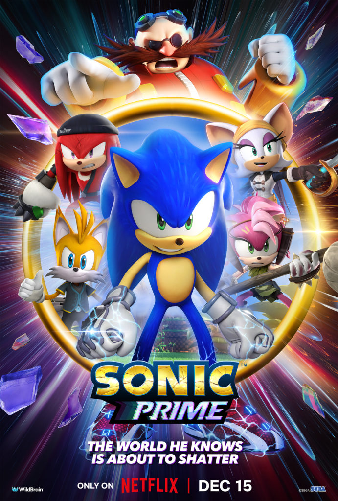Sonic Prime Trailer Bande-annonce vidéo Teaser Série d’animation netflix Date de sortie 15 décembre 2022 24 épisodes Knuckles Tails Amy Rouge Shadow Eggman Histoire Synopsis 