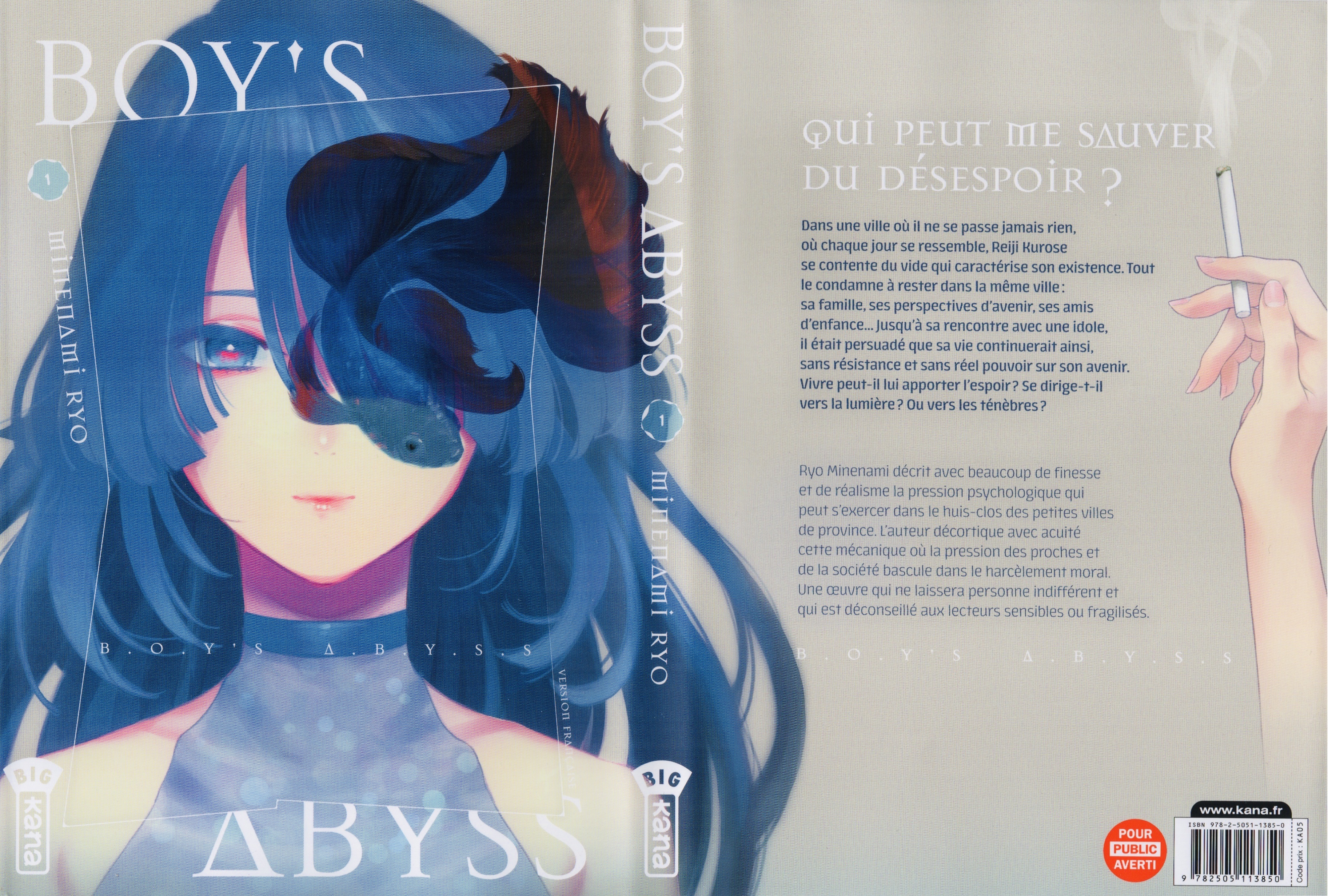 Boy’s Abyss Avis Critique Review Shonen no Abyss Ryo Minenami Tome 1 Big Kana Suicide Manga Psychologique Idol Seinen Les Trésors du Nain Inio Asano