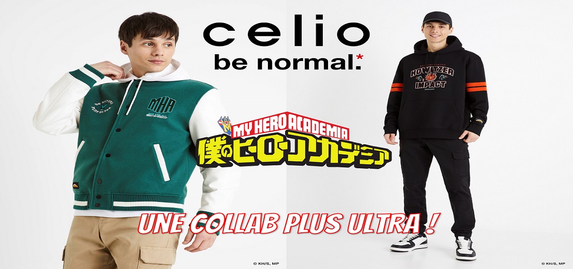 Celio et My Hero Academia présentent leur nouvelle collaboration avec différentes pièces aux couleurs de Deku, Bakugo, Shoto et All Might !