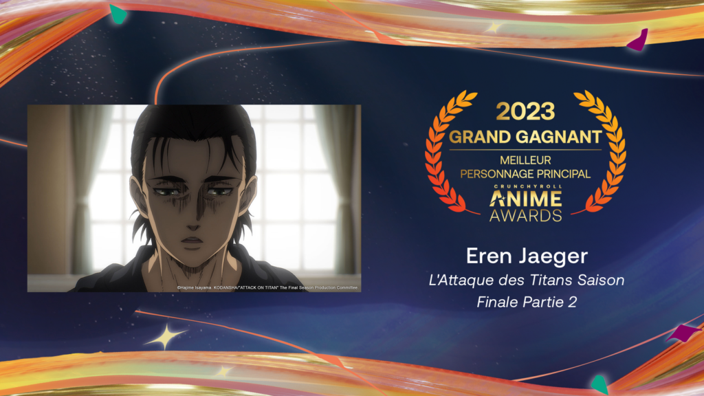 Crunchyroll Anime Awards 2023 : Les Gagnants ! - Meilleur personnage principal - L'Attaque des Titans Saison Finale Partie 2 - Eren Jaeger