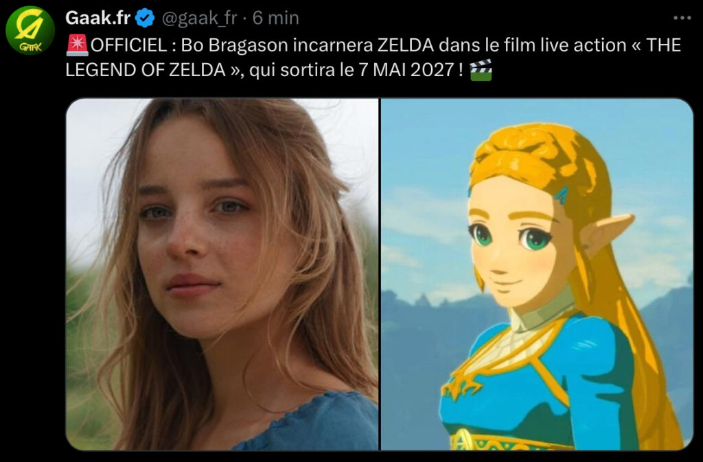 2023, Acteurs, adaptation, animation, bande-annonce, Benjamin evan ainsworth, Bo bragason, date de sortie, Film, jeu vidéo, Link, Live action, Mai 2027, nintendo, One Piece, Shigeru Miyamoto, Sony Pictures, Tears of the Kingdom, Teaser, Zelda