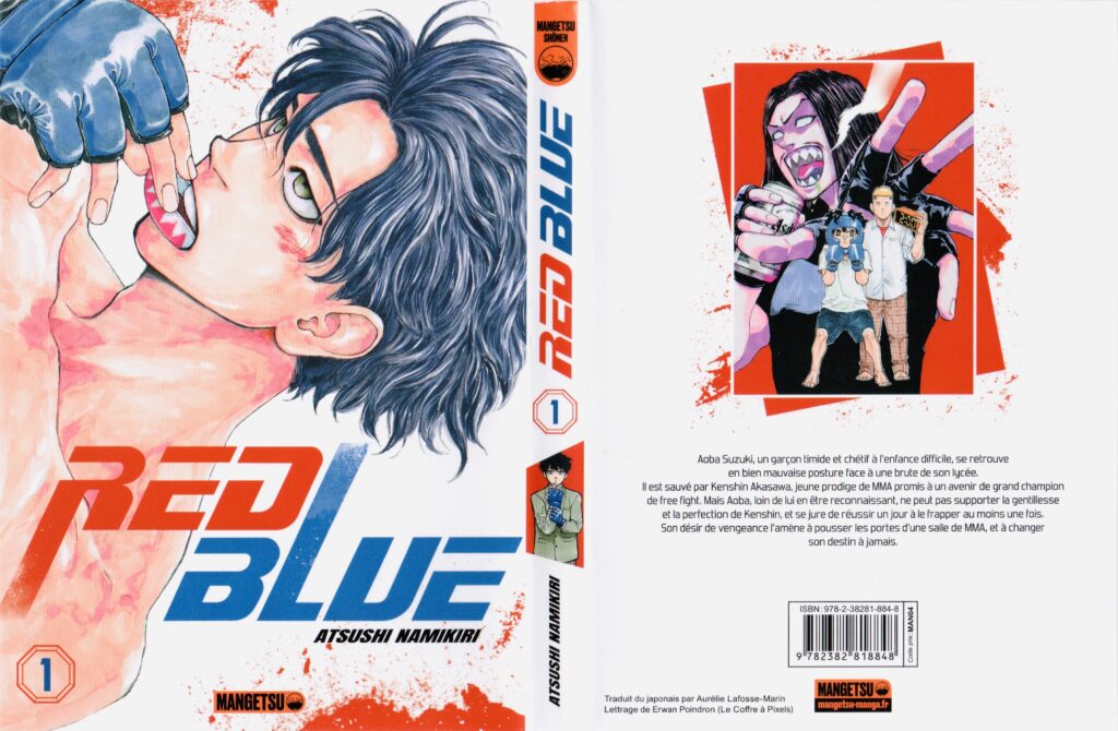 Red Blue, MMA, free fight, mixed martial arts, ufc, manga, mangetsu, switch, Atsushi Namikiri, manga de sport, avis, review, critique, striking, grappling, tome 1, tome 2, Les Trésors du Nain