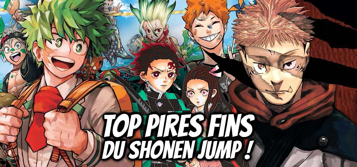 Pire fin de manga, Fin de manga, Fin, Weekly Shonen Jump, Shonen, Shonen Jump, Jujutsu Kaisen, Demon Slayer, My Hero Academia, Haikyuu, The Promised Neverland, Chainsaw Man, Nisekoi, Naruto, Bleach, Kuroko’s Basket, Gintama,