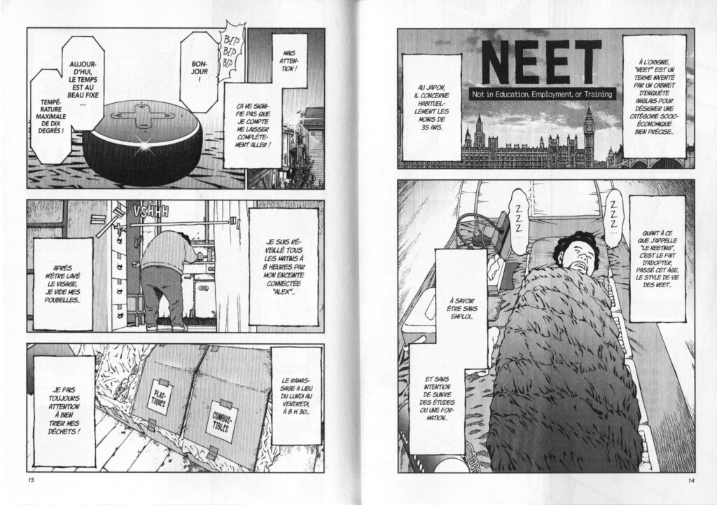 Neeting life, manga, thriller, comique, Tetsuya Tsutsui, Noise, Poison City, Reset, Prophecy, Manhole Duds Hunt, Seinen, pandémie, covid, covid 19, confinement, otaku, hikkikomori, neet, tranche de vie, Ki-oon, Les trésors du nain, tome 1, intégrale, 