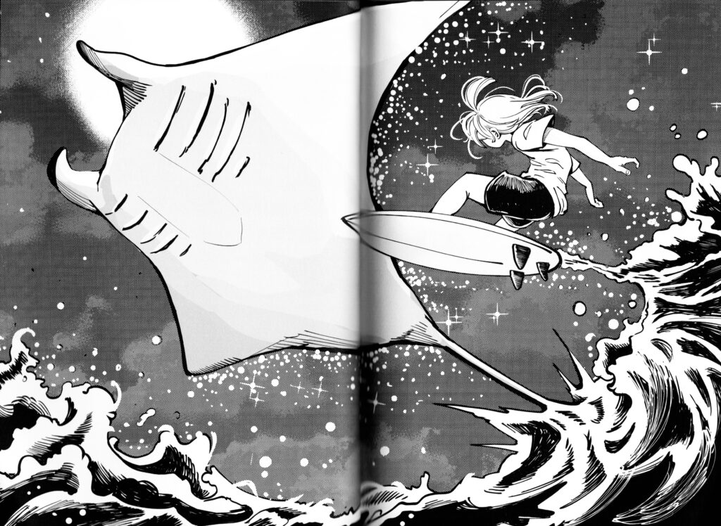 Waves, avis, review, critique, date de sortie, 16 mai 2025, FIBD, Angoulême, Adrien Curci, Komics Initiative, surf, manga, manga français, tome 1, Dédicaces, Kelly Slater, 