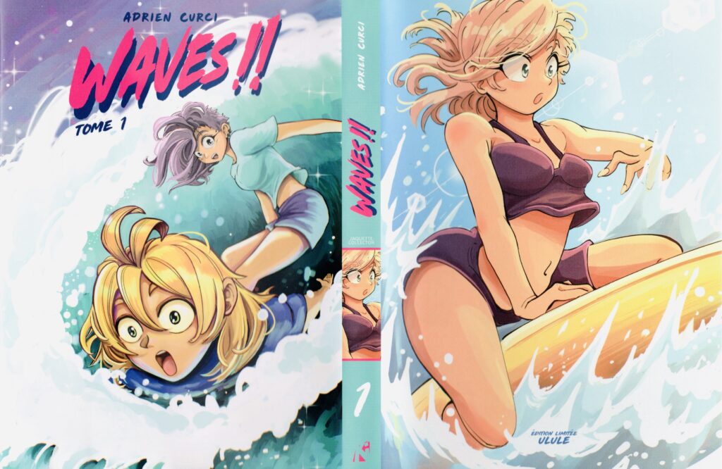 Waves, avis, review, critique, date de sortie, 16 mai 2025, FIBD, Angoulême, Adrien Curci, Komics Initiative, surf, manga, manga français, tome 1, Dédicaces, Kelly Slater, 