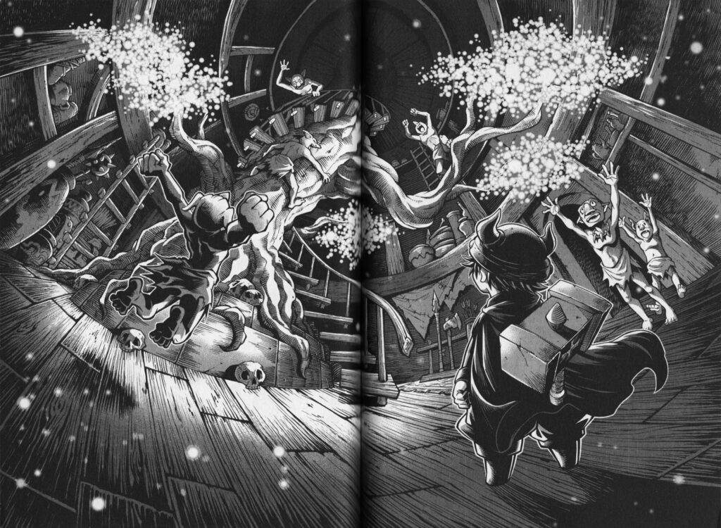 Les trésors du nain, soara et les bâtisseurs fantastiques, manga, avis, review, critique, fantasy, marry grave, kana, éditions kana, Soara to Mamono no Ie, hidenori yamaji, shonen, soara and monster’s house, nains, gobelins,