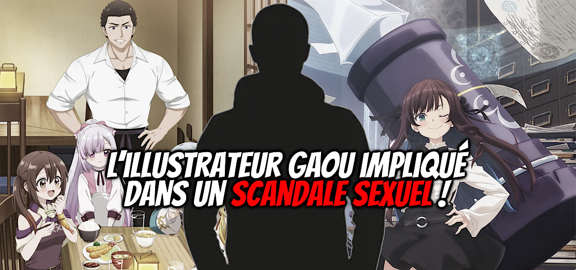 I may be a guild receptionist, welcome to the outcast restaurant, illustrateur, gaou, scandale, scandale sexuel, mineure, manga, anime, light novel, dengeki bunko, overlap bunko,