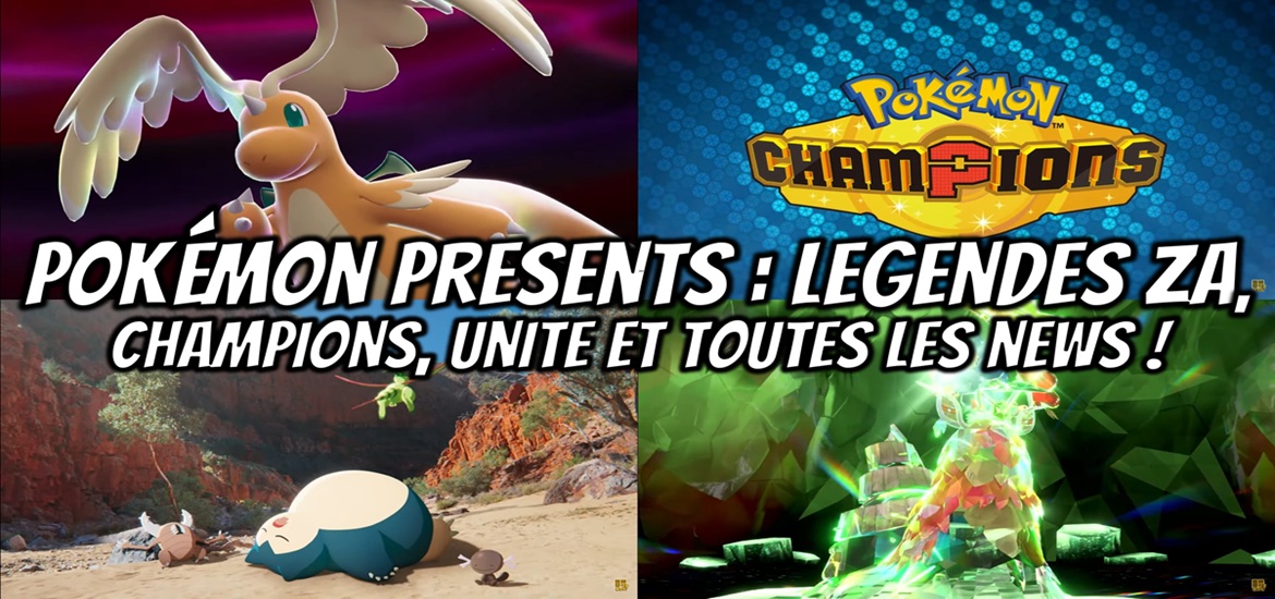 Pokémon, Pokémon Presents, Nintendo, Switch, Switch 2, App Store, Google Play, Pokémon GO, Pokémon Unite, Pokémon Sleep, Pokémon Masters EX, Pokémon Café Remix, Pokémon Friends, Pokémon Champions, Pokémon Écarlate et Violet, Légendes ZA, Showdown, code promo, trailer, teaser, bande annonce, date de sortie, Méga-Evolution