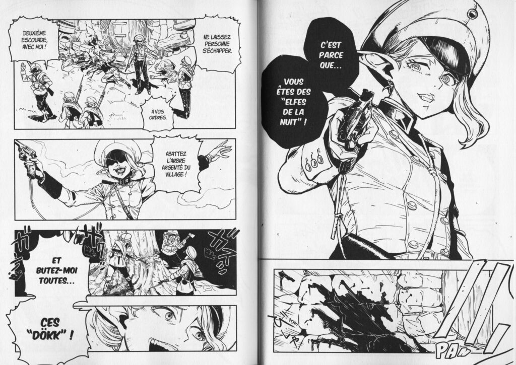 Les trésors du nain, le royaume d’orcsen, avis, review, critique, manga, fantasy, dark fantasy, military fantasy, elfes, orcs, shonen, Orcsen ôkokushi: Yaban na ôku no kuni wa, ikanishite heiwa na elf no kuni wo yakiharau ni itatta ka, adaptation, light novel, web novel, komikku,