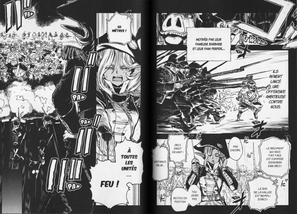 Les trésors du nain, le royaume d’orcsen, avis, review, critique, manga, fantasy, dark fantasy, military fantasy, elfes, orcs, shonen, Orcsen ôkokushi: Yaban na ôku no kuni wa, ikanishite heiwa na elf no kuni wo yakiharau ni itatta ka, adaptation, light novel, web novel, komikku,