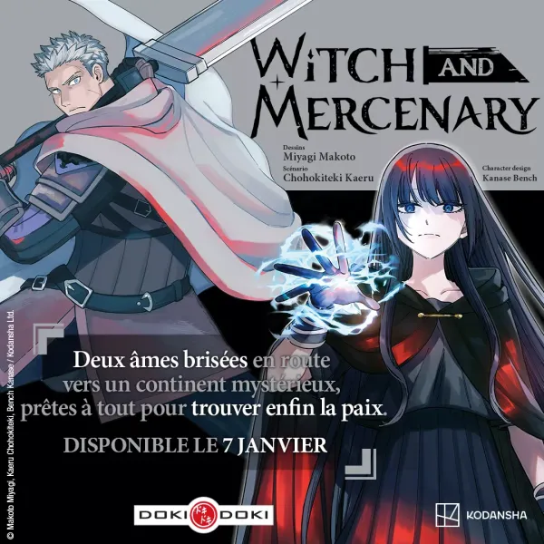 witch and mercenary, light novel, monster hunter, hunter x hunter, berserk, dark fantasy, seinen, Dark continent, continent caché, maho éditions, chohokiteki kaeru, kanase bench, Majo to youhei, manga, adaptation, doki-doki, date de sortie, 
