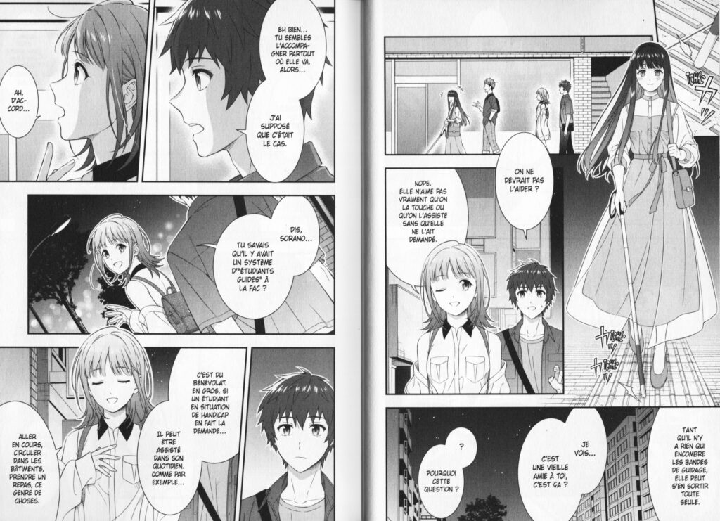 Les trésors du nain, avis, review, critique, tome 1, un amour invisible, love unseen beneath the clear night sky, light novel, anime, manga, adaptation, romance, cécité, aveugle, doki-doki, 