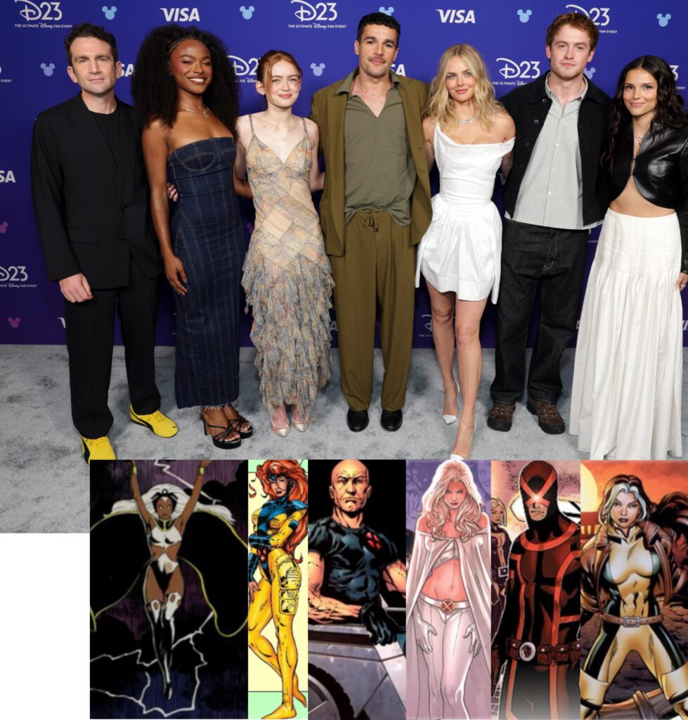 X-Men, Reboot, Charles Xavier, Professeur X, Emma Frost, Jean Grey, Marvel Girl, Cyclope, Malicia, Tornade, Ororo Munroe, Scott Summers, Anna Marie, Obsession, Nathaniel Milbury, Mister Sinister, Adam Driver, Inde Navarette, Kit Connor, Samara Weaving, Maya Boyd, Sadie Sink, Christopher Abbott, Spiderman Brand New Day, Comic Con San Diego, Kevin Feige, Mutants, D23 2026, Date de sortie 5 mai 2028, teaser, trailer, bande-annonce, 