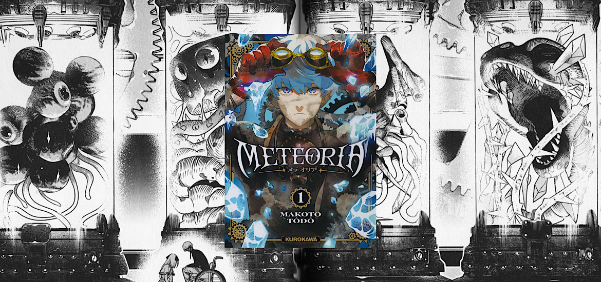 Meteoria, manga, avis, review, critique, tome 1, tome 2, shonen, seinen, Hyoukaku no Meteoria, aliens, kaiju N°8, steampunk, les trésors du nain, kurokawa, makoto todo, futabasha,